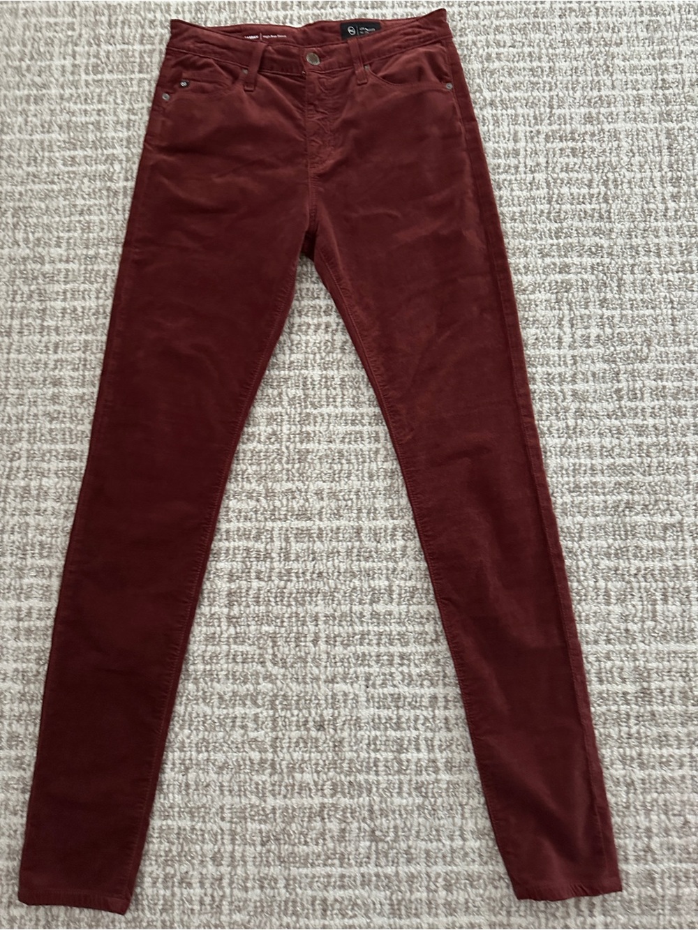 NWT AG Adriano Goldschmied Farrah High Rise Velvet Women's Skinny Jeans Sz 27